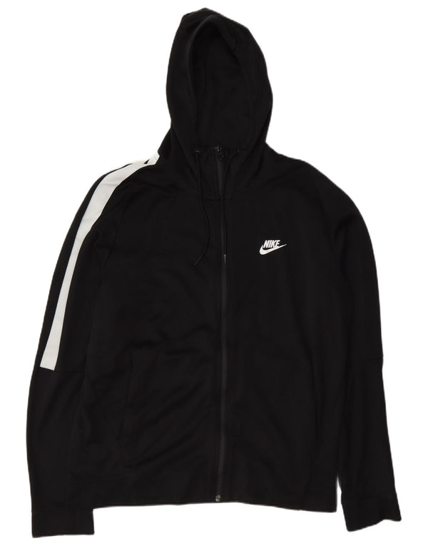 Męski sweter z kapturem i zamkiem błyskawicznym Nike, duży, czarny, bawełniany z blokami kolorów