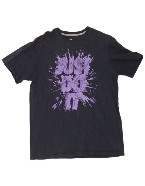 Męski T-shirt Nike o regularnym kroju z grafiką, duży, czarny, bawełniany