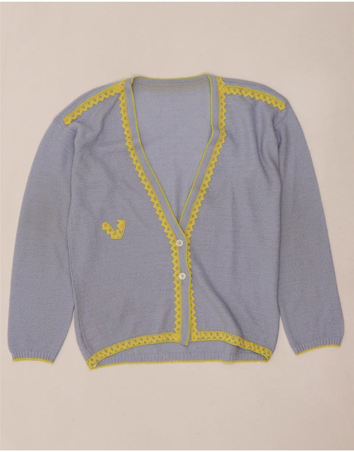 Sweter damski w stylu vintage, kardigan UK 14, średni niebieski