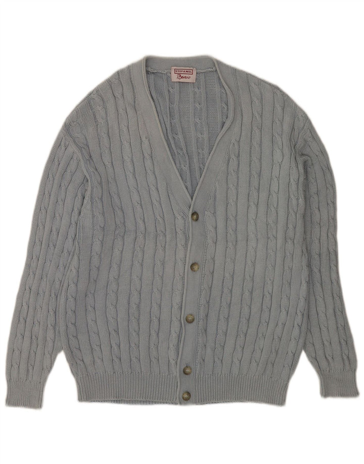 Sweter męski Stefanel, duży, niebieski, bawełniany