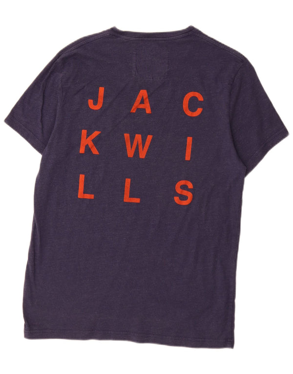 Męski T-shirt z grafiką Jack Wills, mały, granatowy, bawełniany