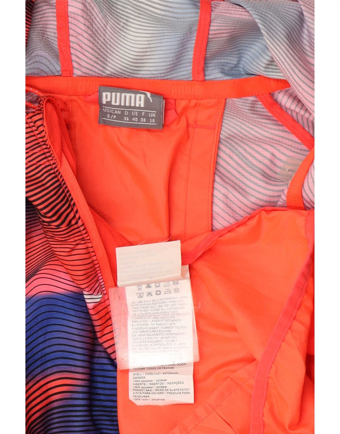 Damska kurtka dresowa z kapturem Puma UK 10, mała, wielokolorowa, geometryczna