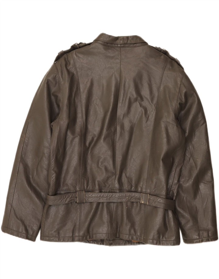 Vintage męska skórzana kurtka wojskowa IT 52 XL szara