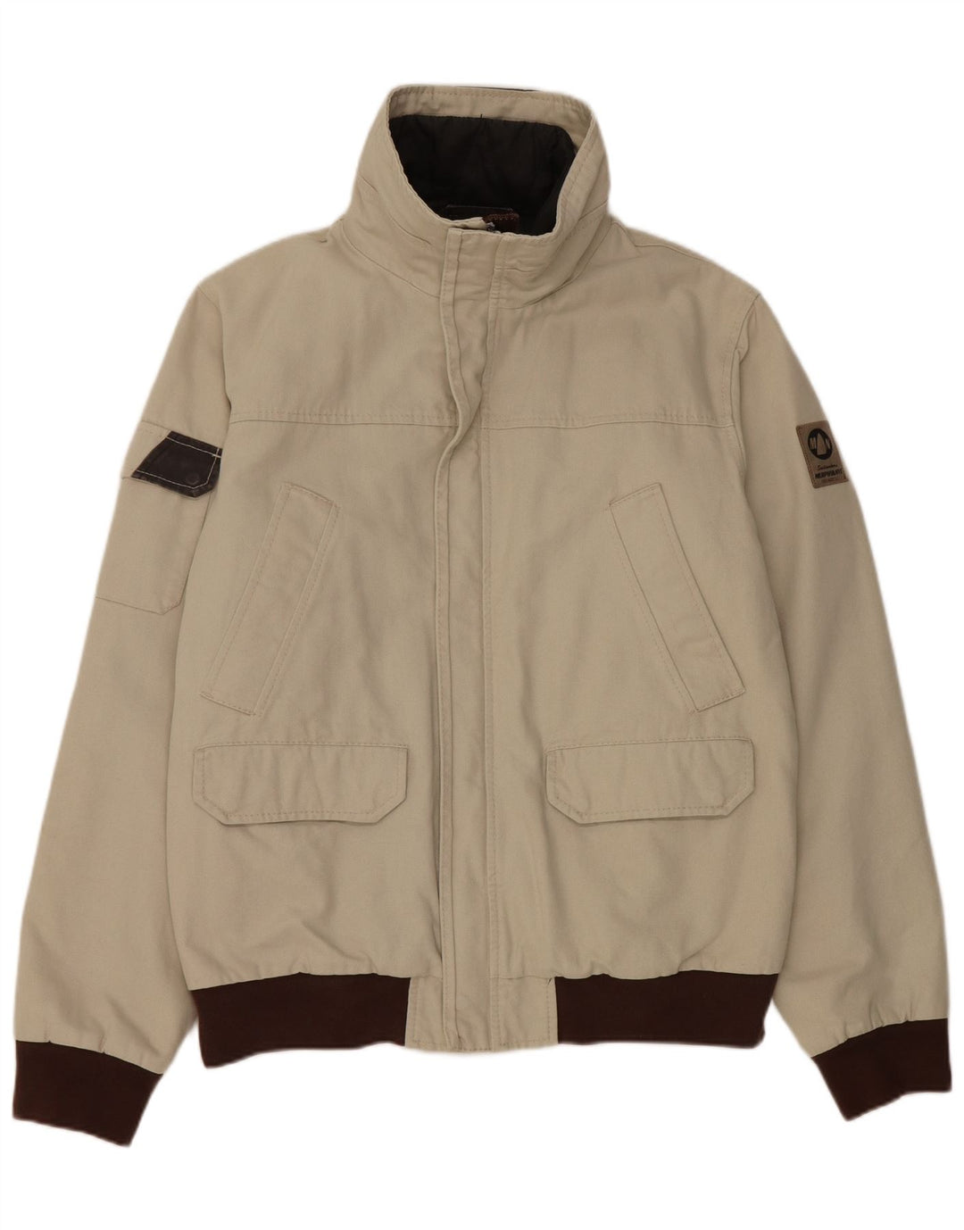 Męska kurtka bomberka Murphy & Nye Sailmakers UK 42 XL, szara, bawełniana w bloki kolorów