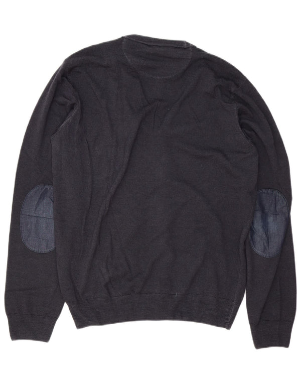 Męski sweter rozpinany Trussardi Jeans Średni granatowy wełniany