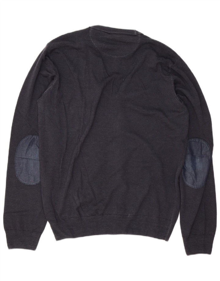 Męski sweter rozpinany Trussardi Jeans Średni granatowy wełniany