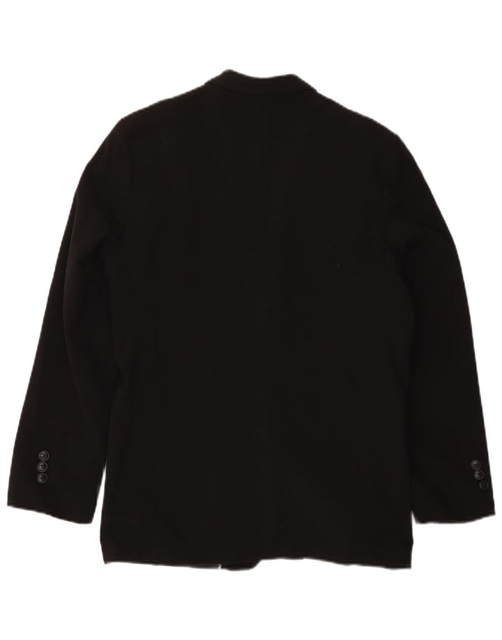 VINTAGE Chłopięca marynarka zapinana na 2 guziki 15-16 lat Czarny poliester