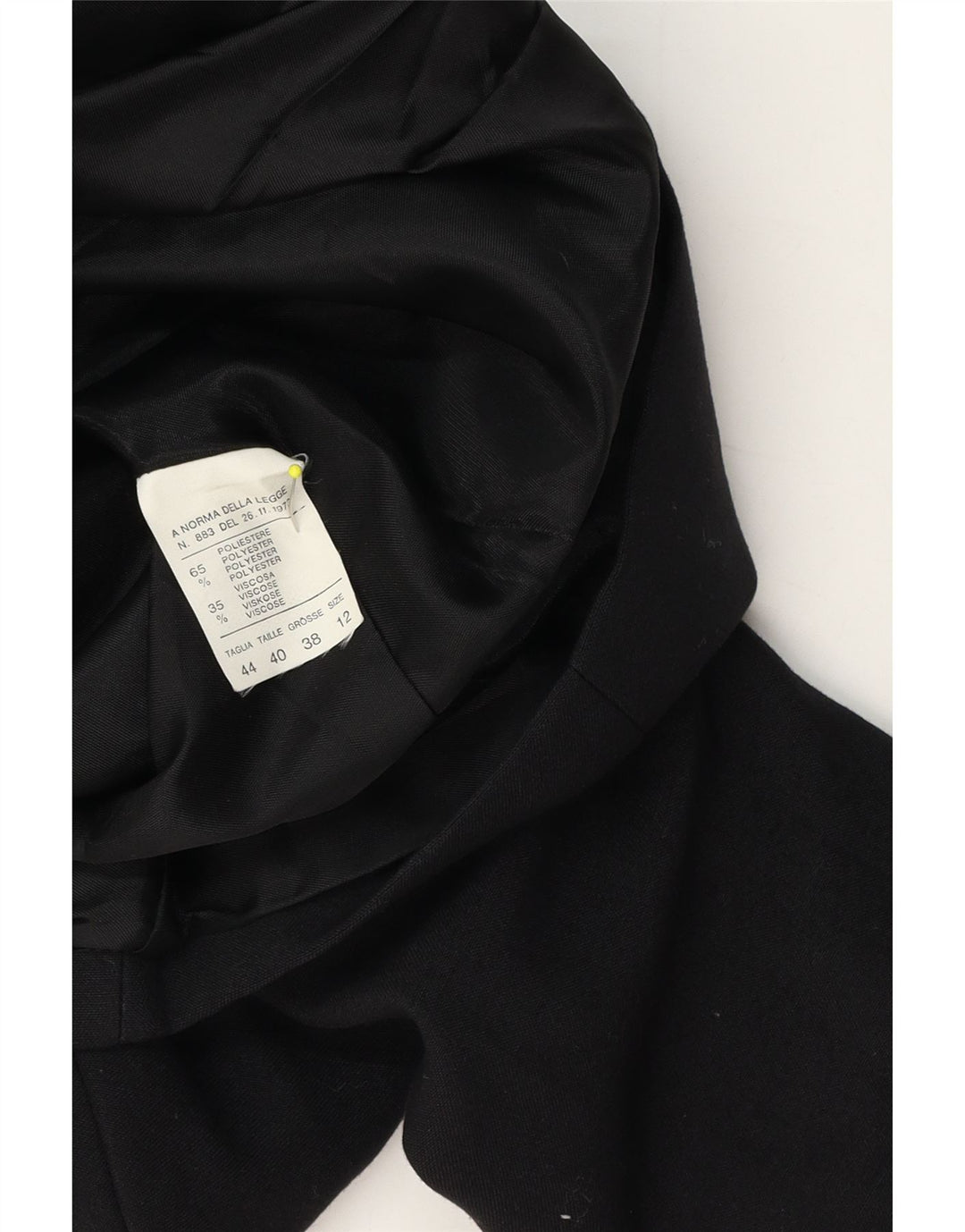 Vintage damska marynarka zapinana na 2 guziki UK 12, średni czarny poliester