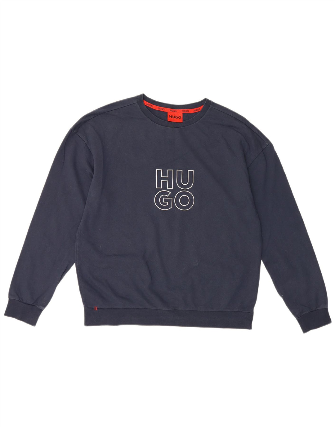 Męska bluza z grafiką Hugo Boss, średnia, granatowa bawełna