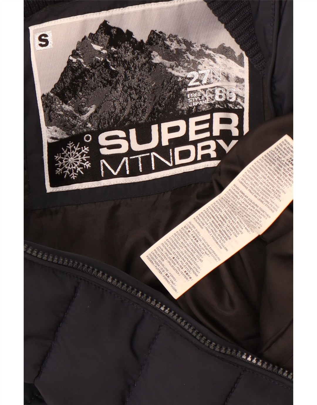 Damska ocieplana kurtka Superdry UK 10, mała, granatowa, poliester