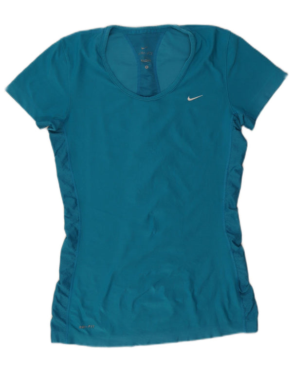 Damska koszulka Nike Dri Fit Top UK 10, mała niebieska, poliester
