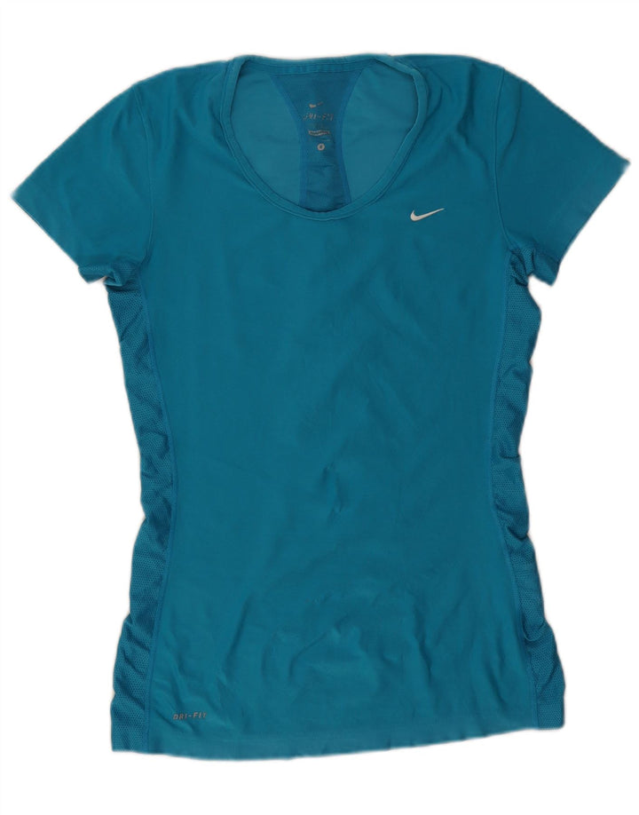 Damska koszulka Nike Dri Fit Top UK 10, mała niebieska, poliester