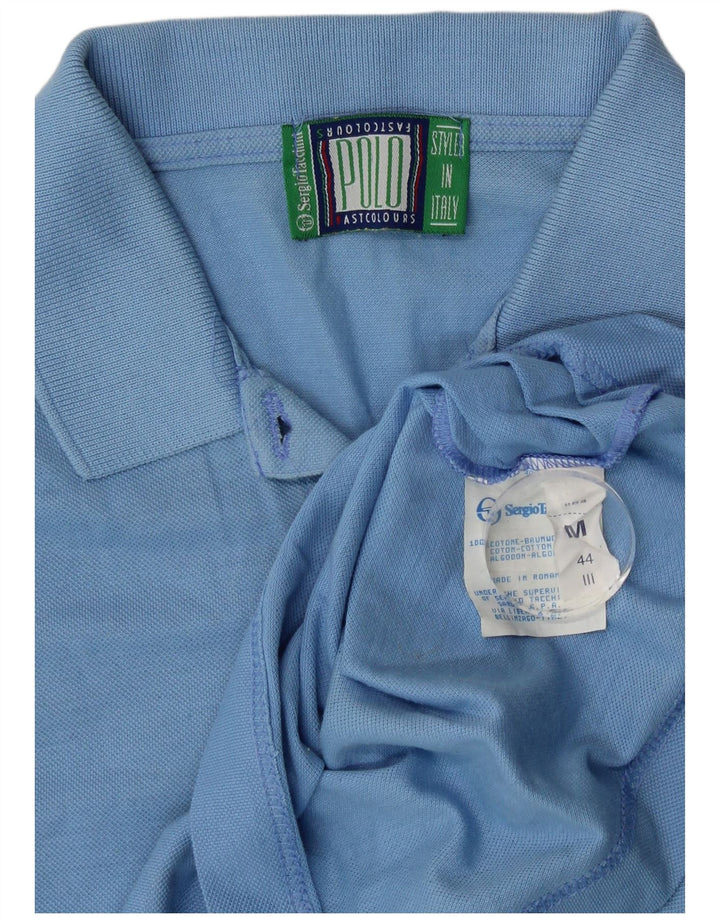 Damska koszulka polo bez rękawów Sergio Tacchini UK 12, średnia niebieska bawełna