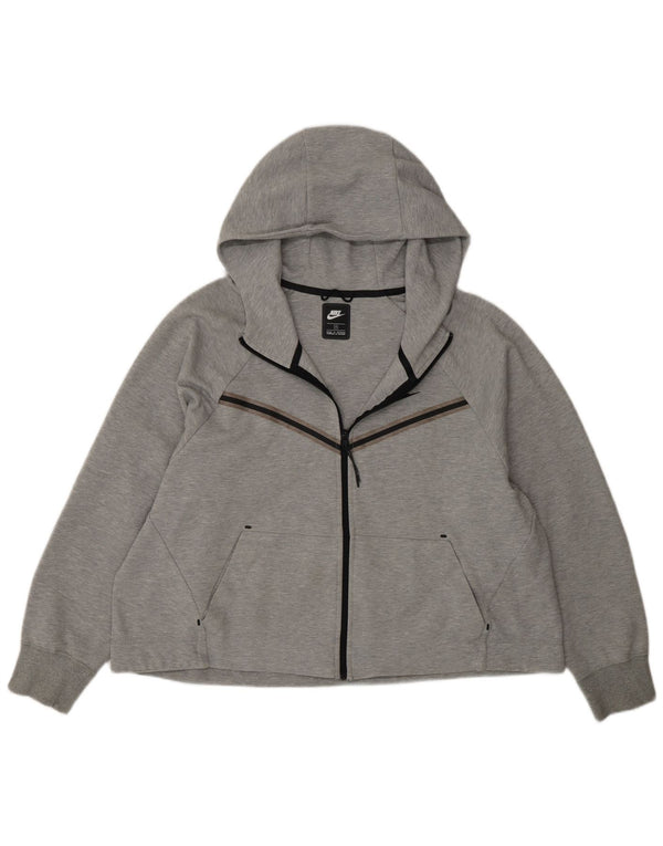 Damski sweter z kapturem i zamkiem Nike UK 18 XL, szara bawełna