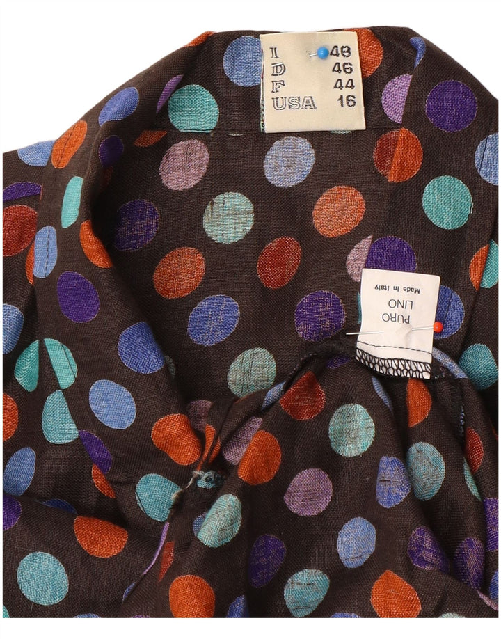 Damska koszula oversize w stylu vintage, pulowerowa IT 48 XL, wielokolorowa w kropki