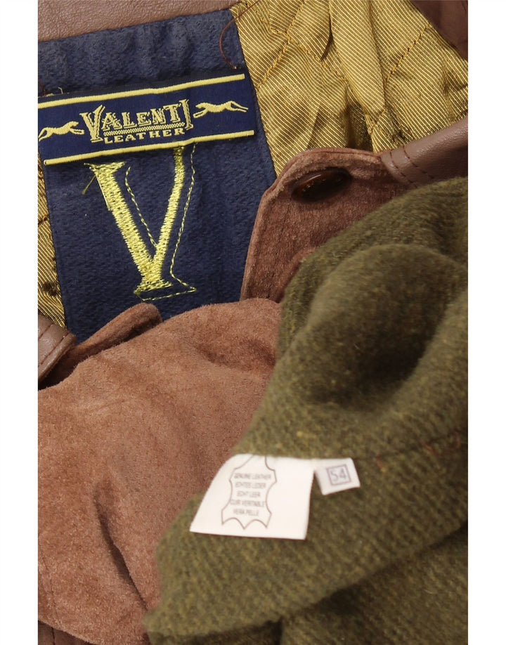 Zamszowa kurtka męska VALENT EU 54 2XL Brązowa skóra