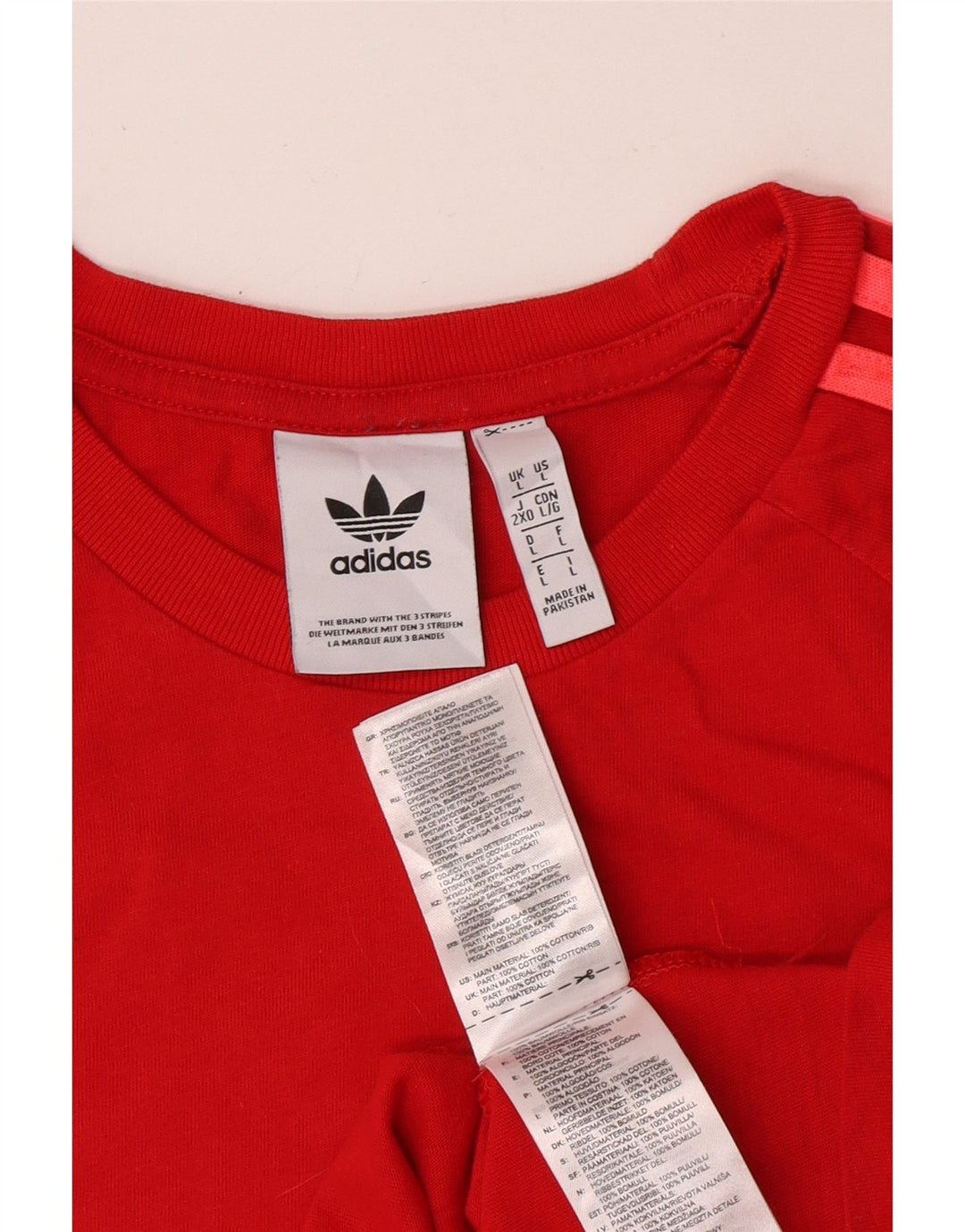 Adidas Męska Koszulka Top Duża Czerwona Bawełna