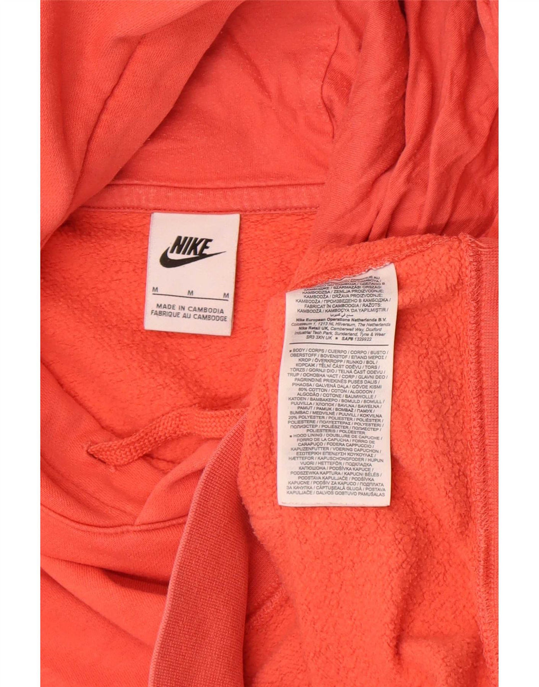 Męska bluza z kapturem o regularnym kroju Nike, średnia, pomarańczowa, bawełniana
