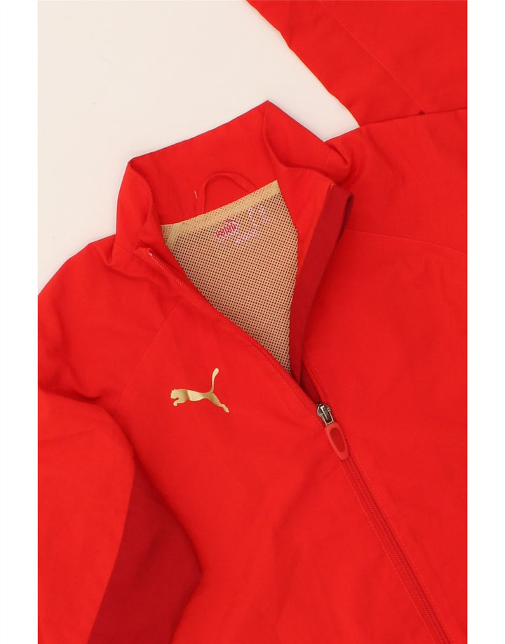 PUMA Boys Rain Jacket 13-14 Years Red Polyester Vintage Puma and Second-Hand Puma from Messina Hembry 