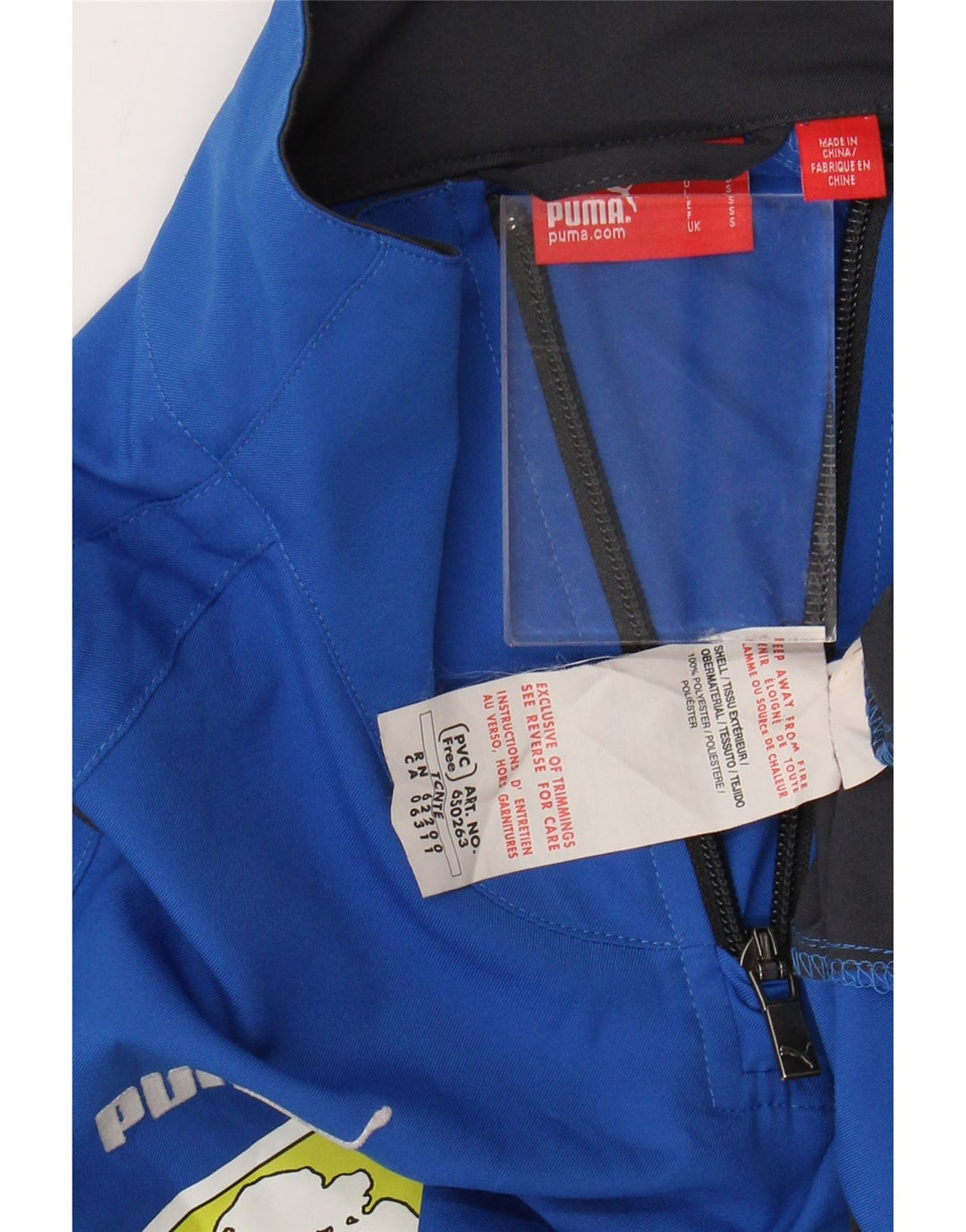 Męski dresowy sweter z grafiką i zamkiem błyskawicznym PUMA, mały, niebieski, z blokami kolorów