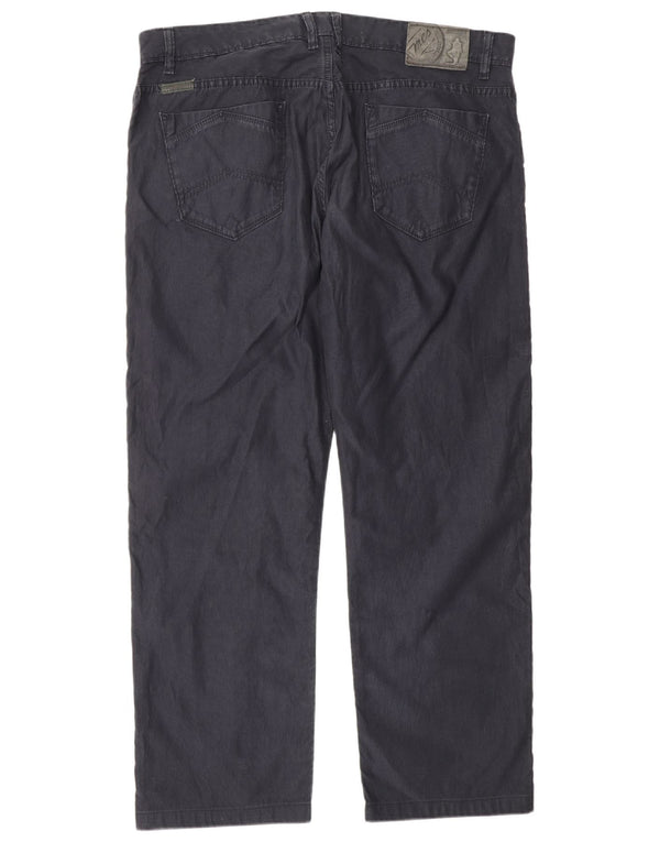 Marlboro Classics Męskie proste spodnie codzienne W38 L30 Granatowa bawełna