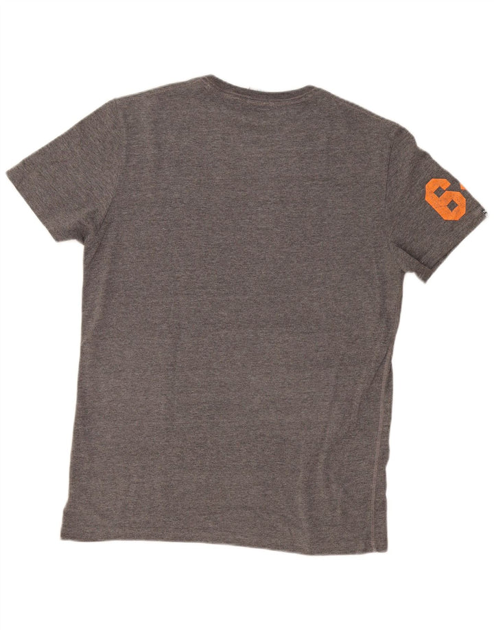 Męski T-shirt z grafiką Superdry, duży, szary, bawełniany
