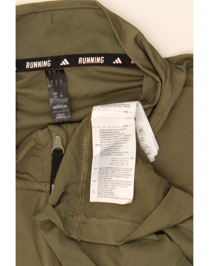 Dres męski Adidas Aeroready z zamkiem błyskawicznym na szyi, duży, poliestrowy khaki
