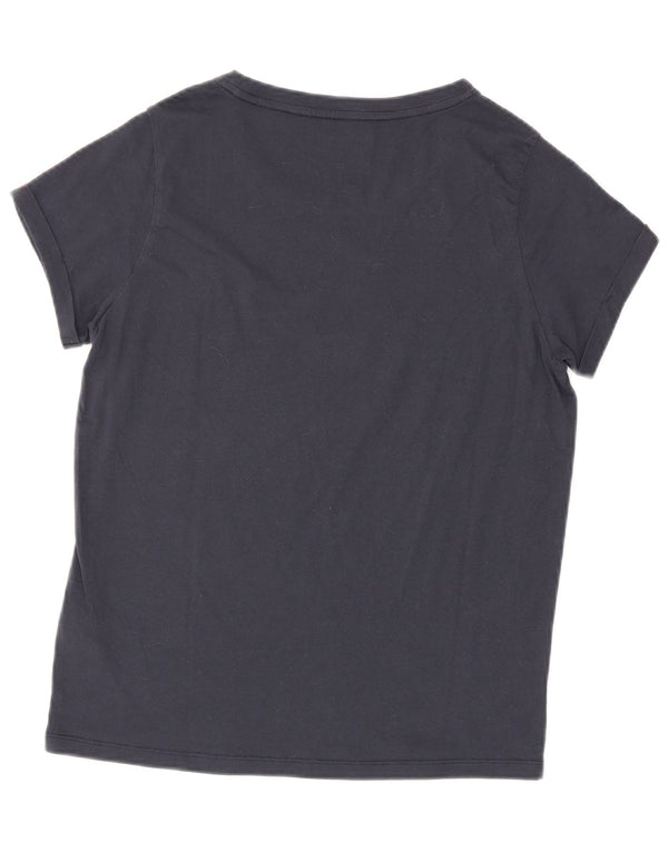 Damska koszulka graficzna Tommy Hilfiger Top UK 14, średnia, granatowa bawełna