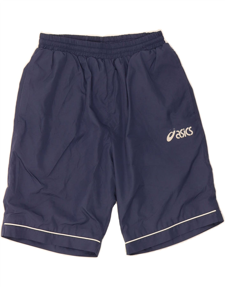 ASICS Mens Sport Shorts Small  Navy Blue Polyester Vintage Asics and Second-Hand Asics from Messina Hembry 