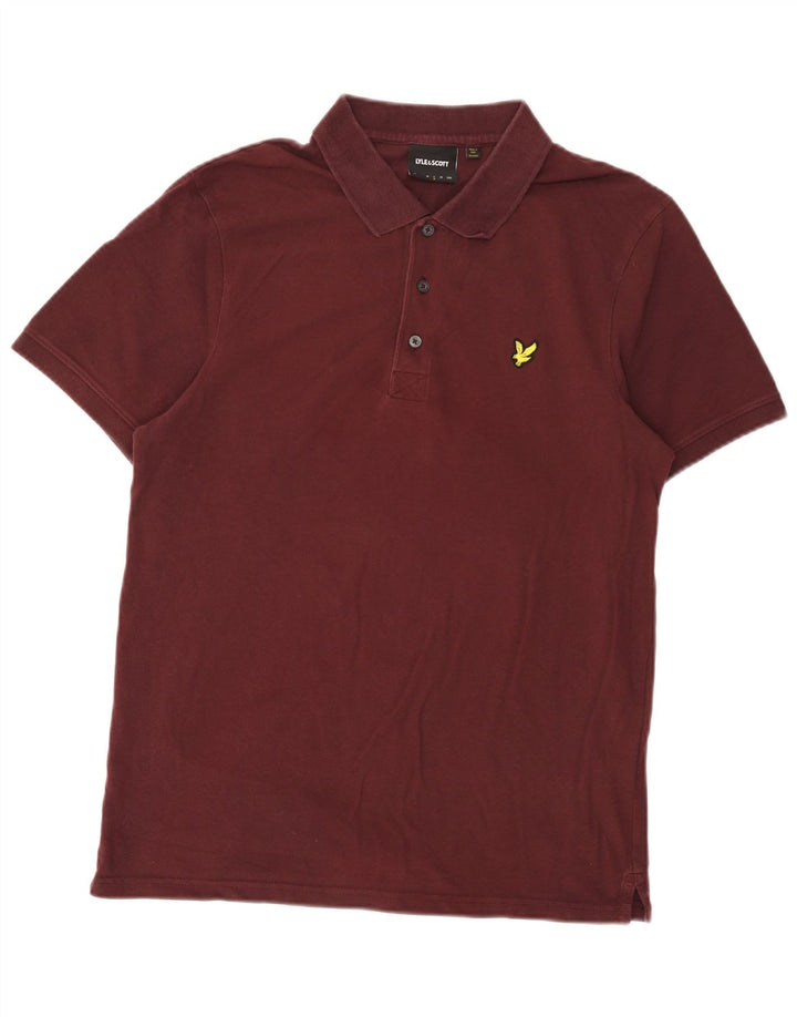 Męska koszulka polo Lyle & Scott, duża, bordowa, bawełniana
