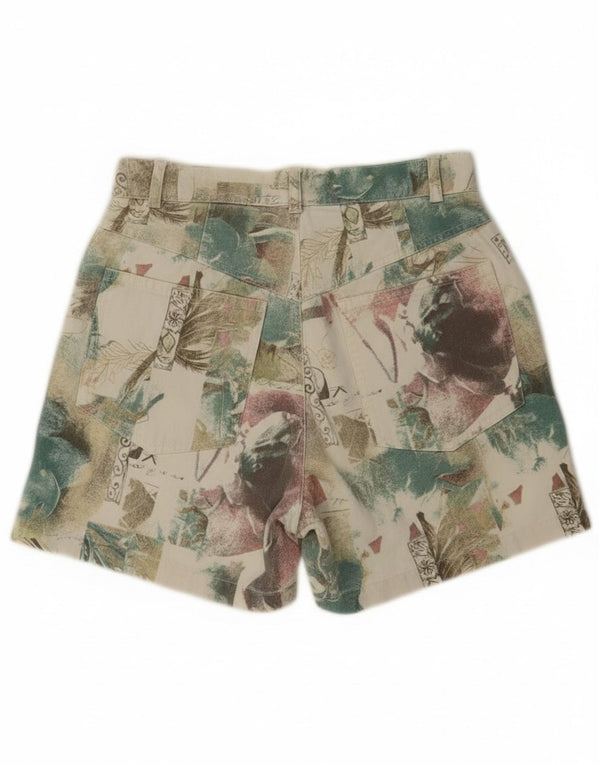 Spodenki damskie w stylu vintage UK 12 Medium W26 wielokolorowe kwiatowe