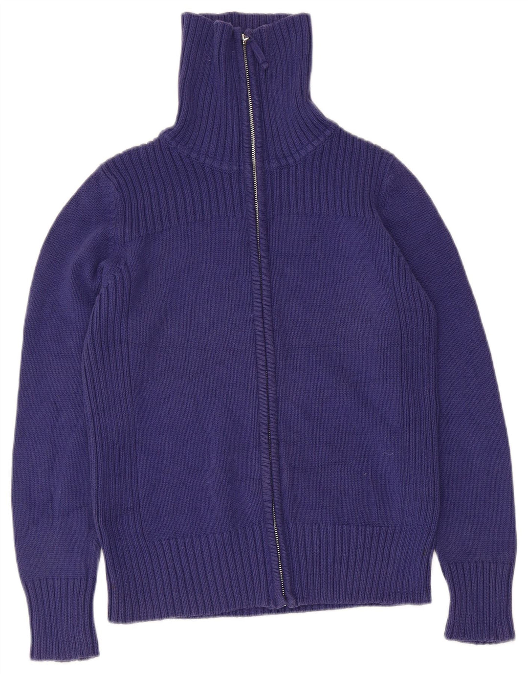 Marks & Spencer Damski sweter kardigan UK 14, średni niebieski, bawełniany