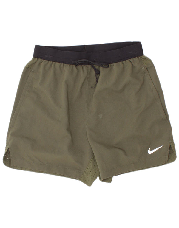 Chłopięce spodenki sportowe Nike Dri Fit 8-9 lat, małe, khaki, poliester z blokami kolorów