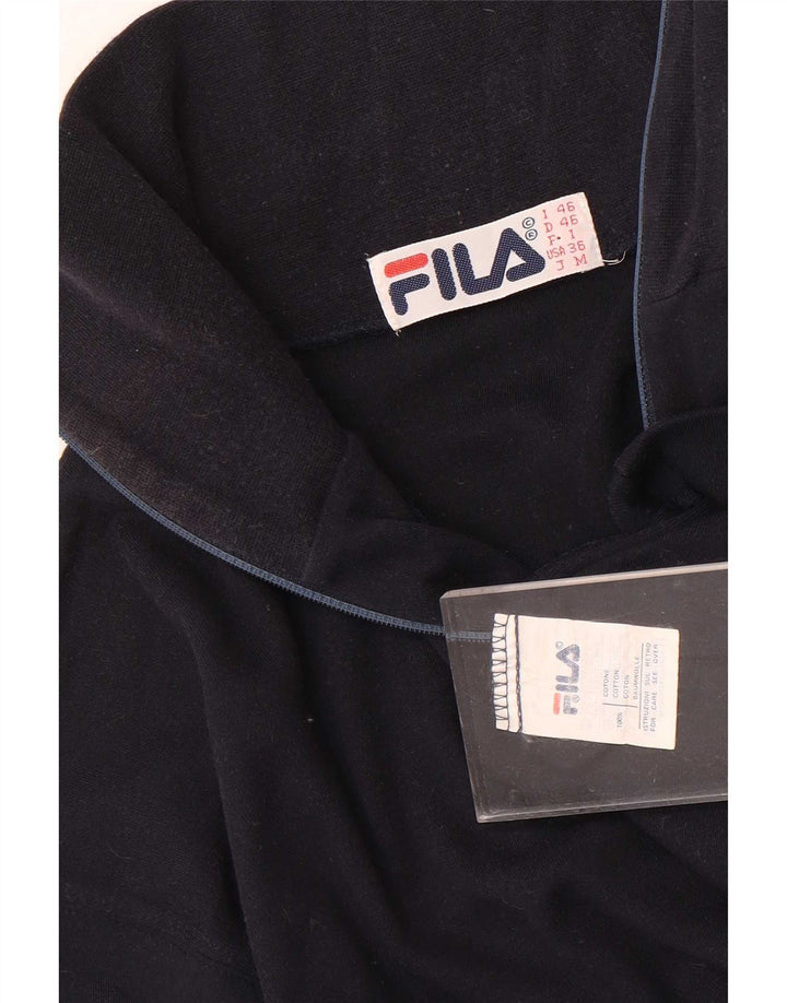 Męski top Fila z długim rękawem i zamkiem błyskawicznym IT 46, mały, granatowy, bawełniany