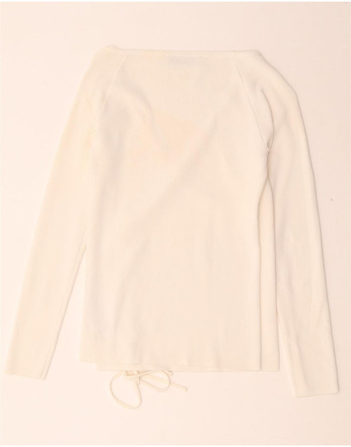 Damska bluzka kopertowa z długim rękawem Zara UK 8 Small White Viscose