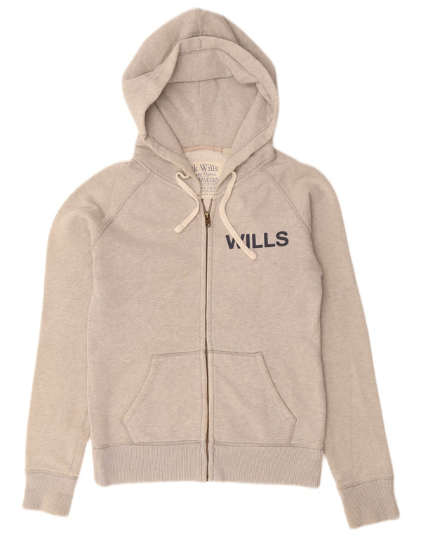 Sweter damski Jack Wills z grafiką i zamkiem błyskawicznym, UK 10, mały, szary, bawełniany