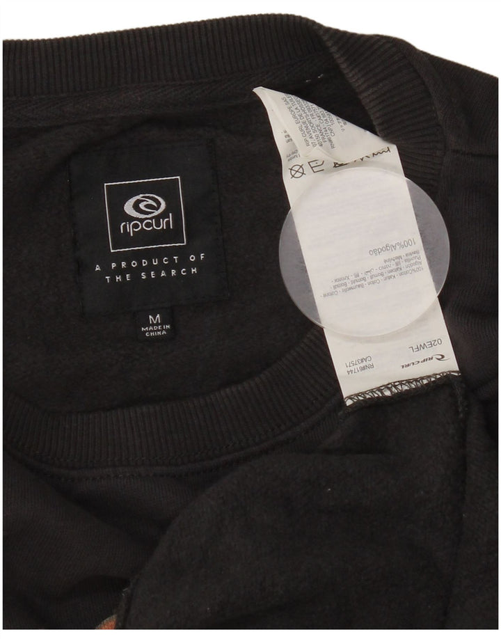 RIP CURL Mens Graphic Sweatshirt Jumper Medium Black Cotton