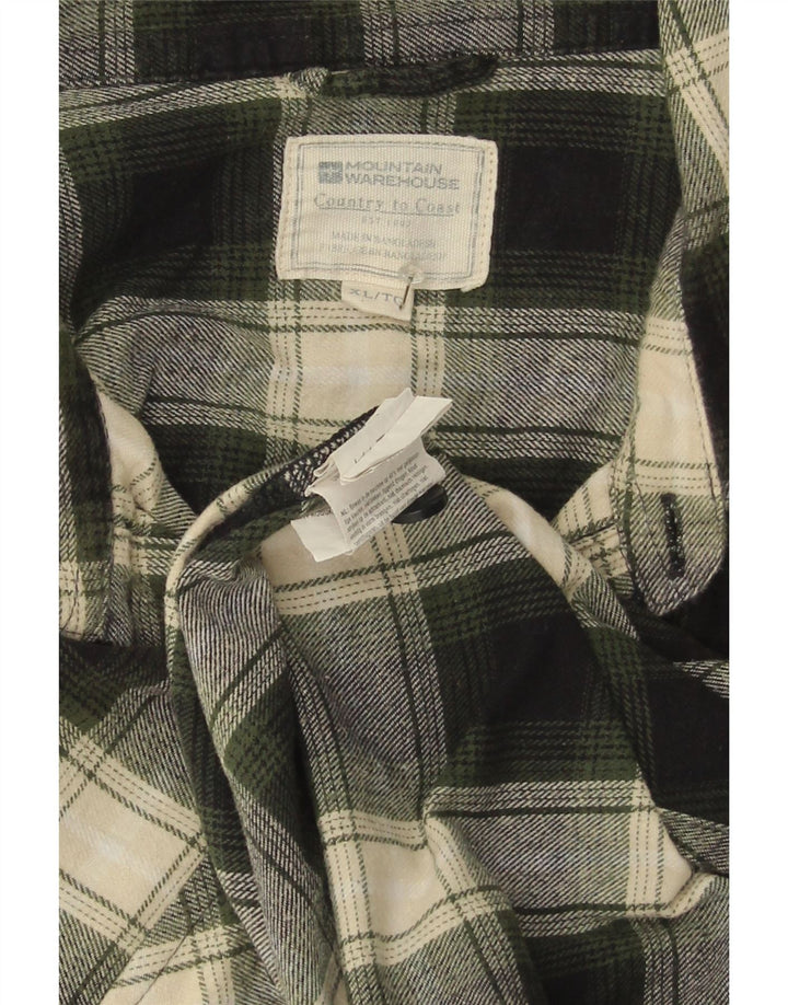 Męska koszula flanelowa Mountain Warehouse XL, bawełniana w zieloną kratkę