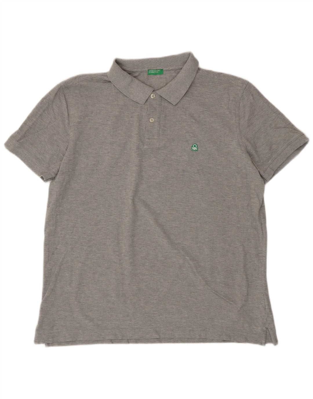 Męska koszulka polo BENETTON 2XL, szara, bawełniana