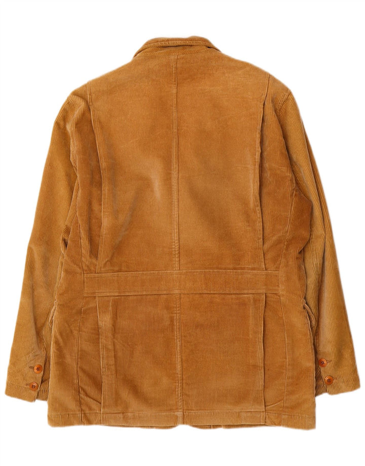 Męski sztruksowy płaszcz NEW ENGLISH EU 48 Średni brązowy bawełniany