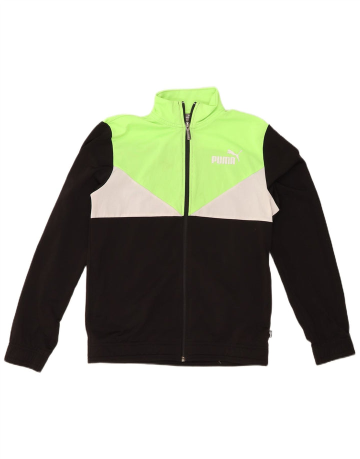 Chłopięca kurtka dresowa PUMA, 13-14 lat, czarna, z blokami kolorów