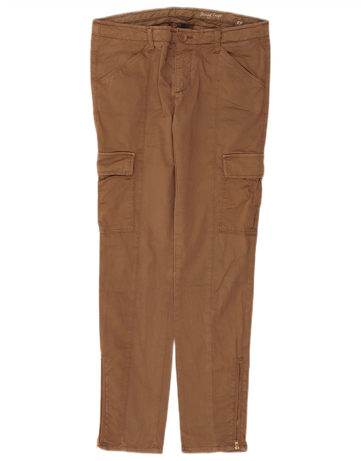 WOOLRICH Womens Straight Cargo Trousers W27 L28 Brown Cotton