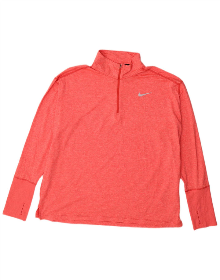 Damska koszulka Nike Dri Fit z długim rękawem, UK 18 XL, różowa, nakrapiana, poliester