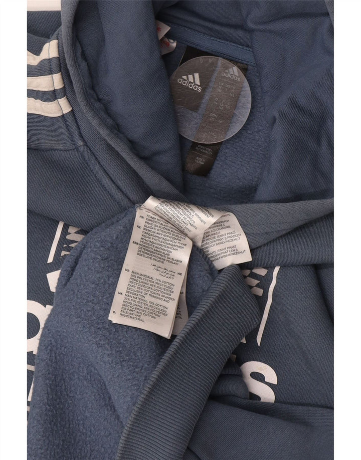 Chłopięcy sweter z kapturem ADIDAS z grafiką 13-14 lat, niebieska bawełna