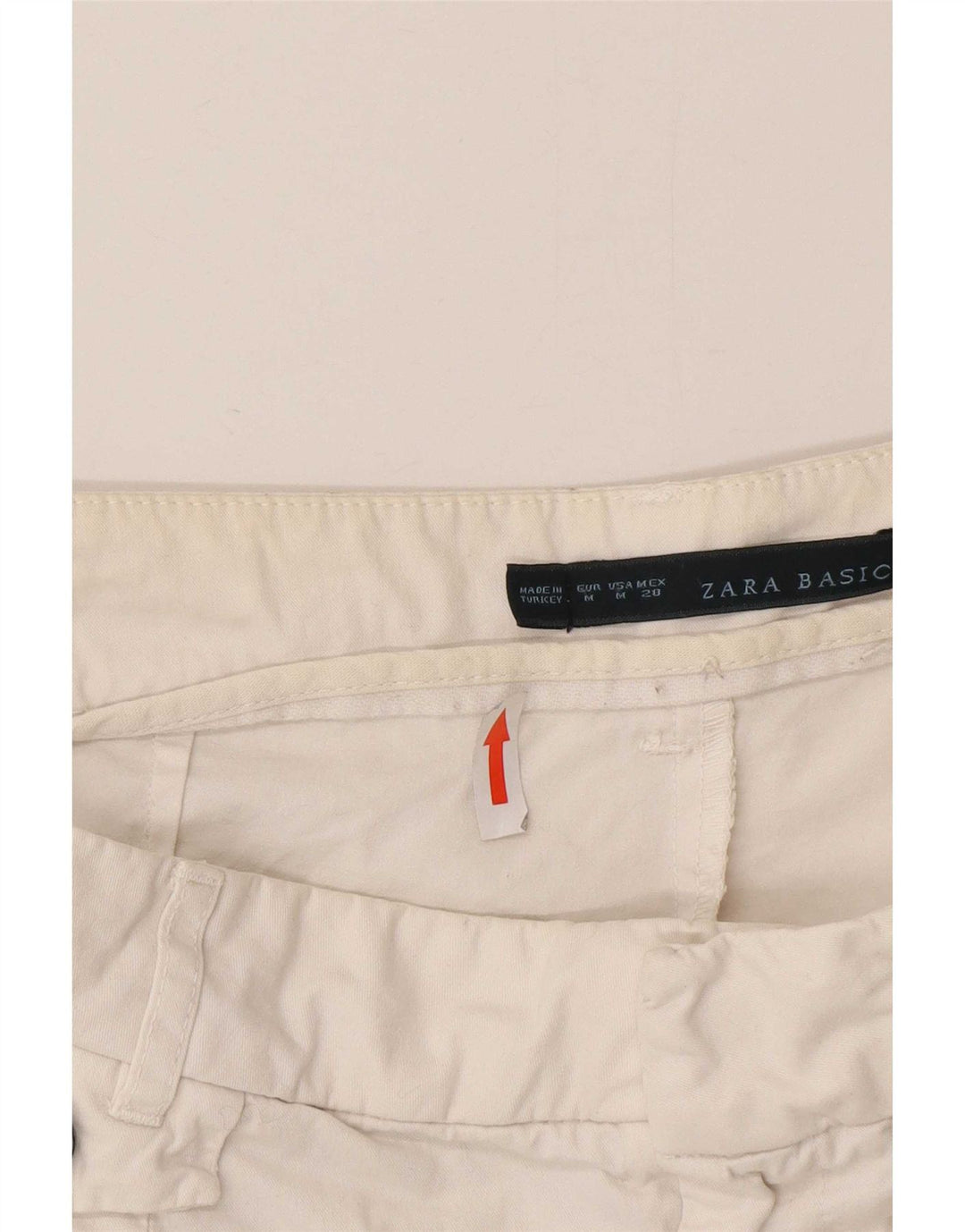 Spodnie damskie Zara Slim Chino, średnie W32 L30, biała bawełna