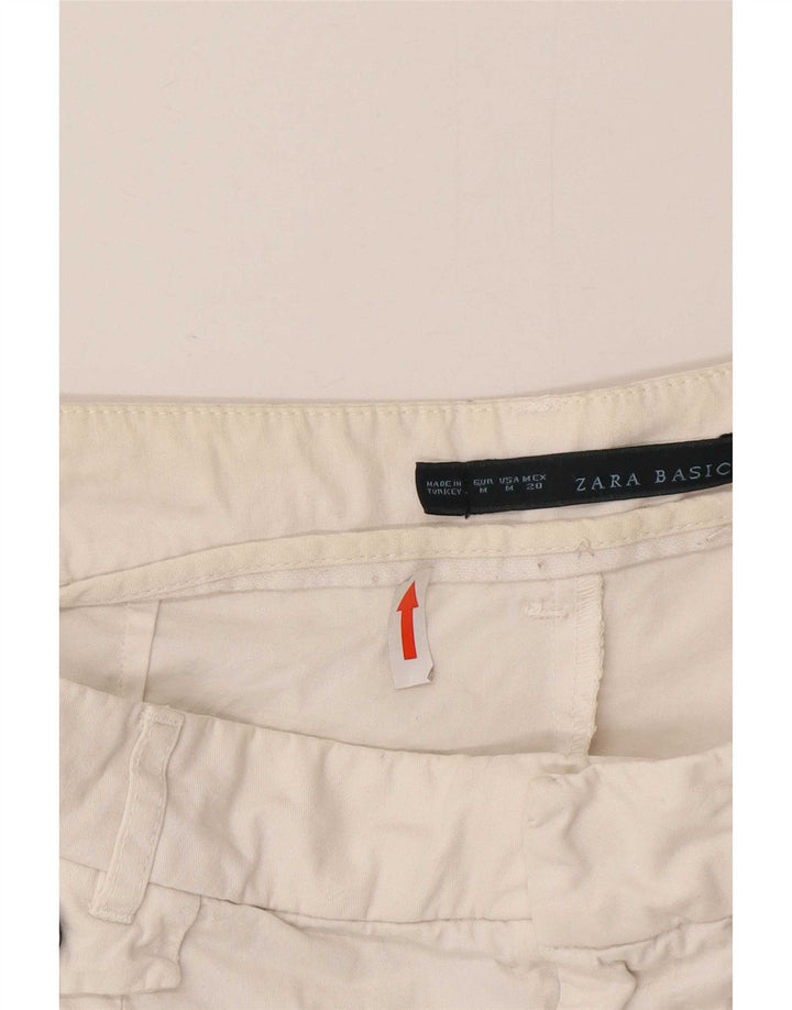 Spodnie damskie Zara Slim Chino, średnie W32 L30, biała bawełna