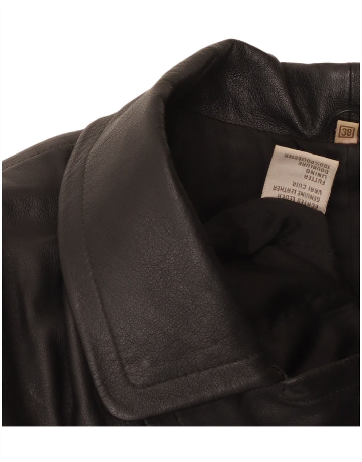 VINTAGE damski płaszcz skórzany oversize EU 38 średniej czarnej skóry