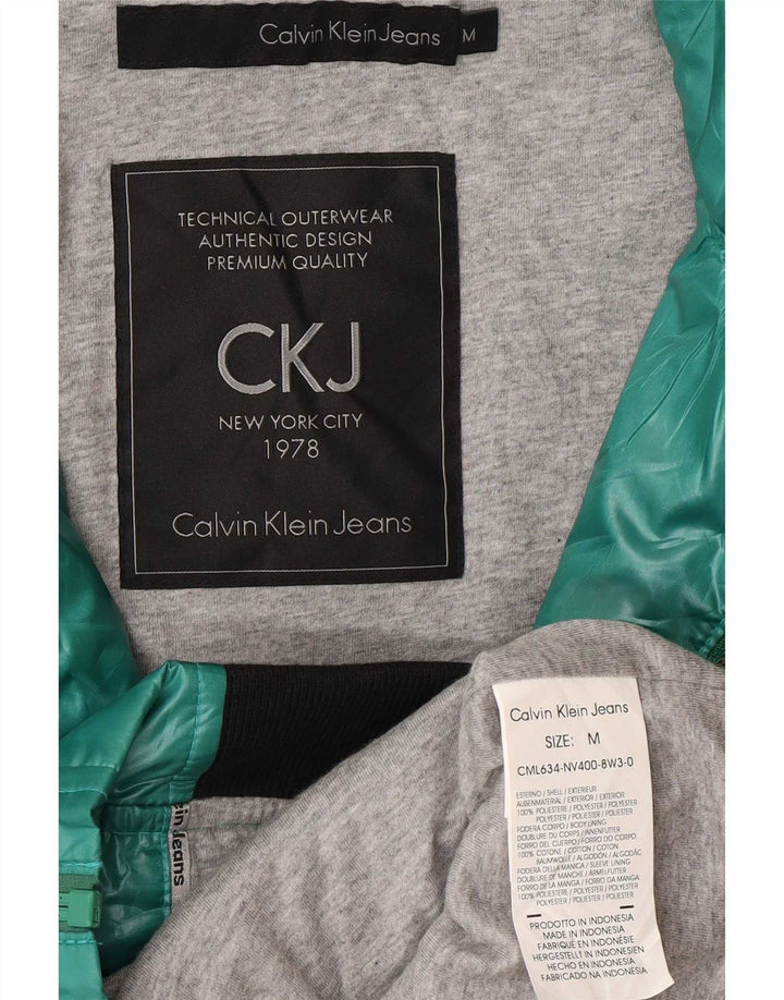 Damska kurtka bomber z kapturem Calvin Klein Jeans Graphic UK 14, średnia zieleń