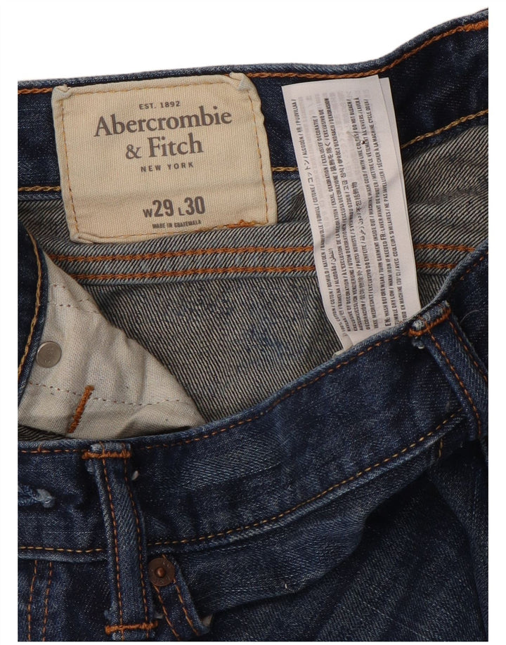 Męskie proste dżinsy ABERCROMBIE & FITCH W29 L30 Niebieskie, bawełniane
