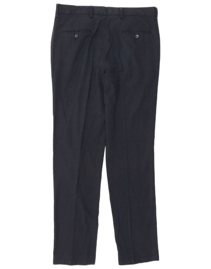 Męskie spodnie Chino Marks & Spencer W32 L30 Granatowy poliester